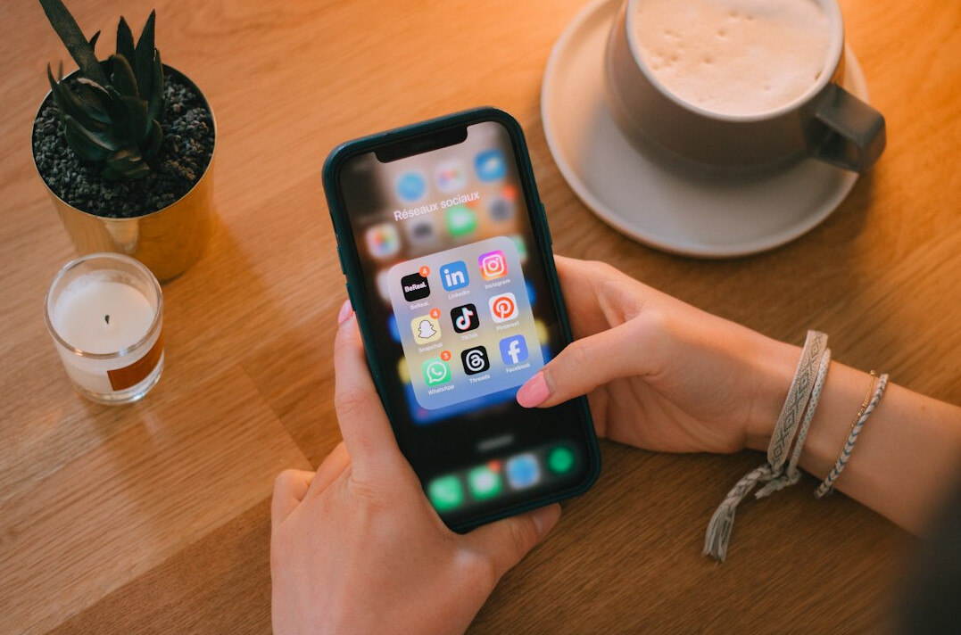 social media on phone screen