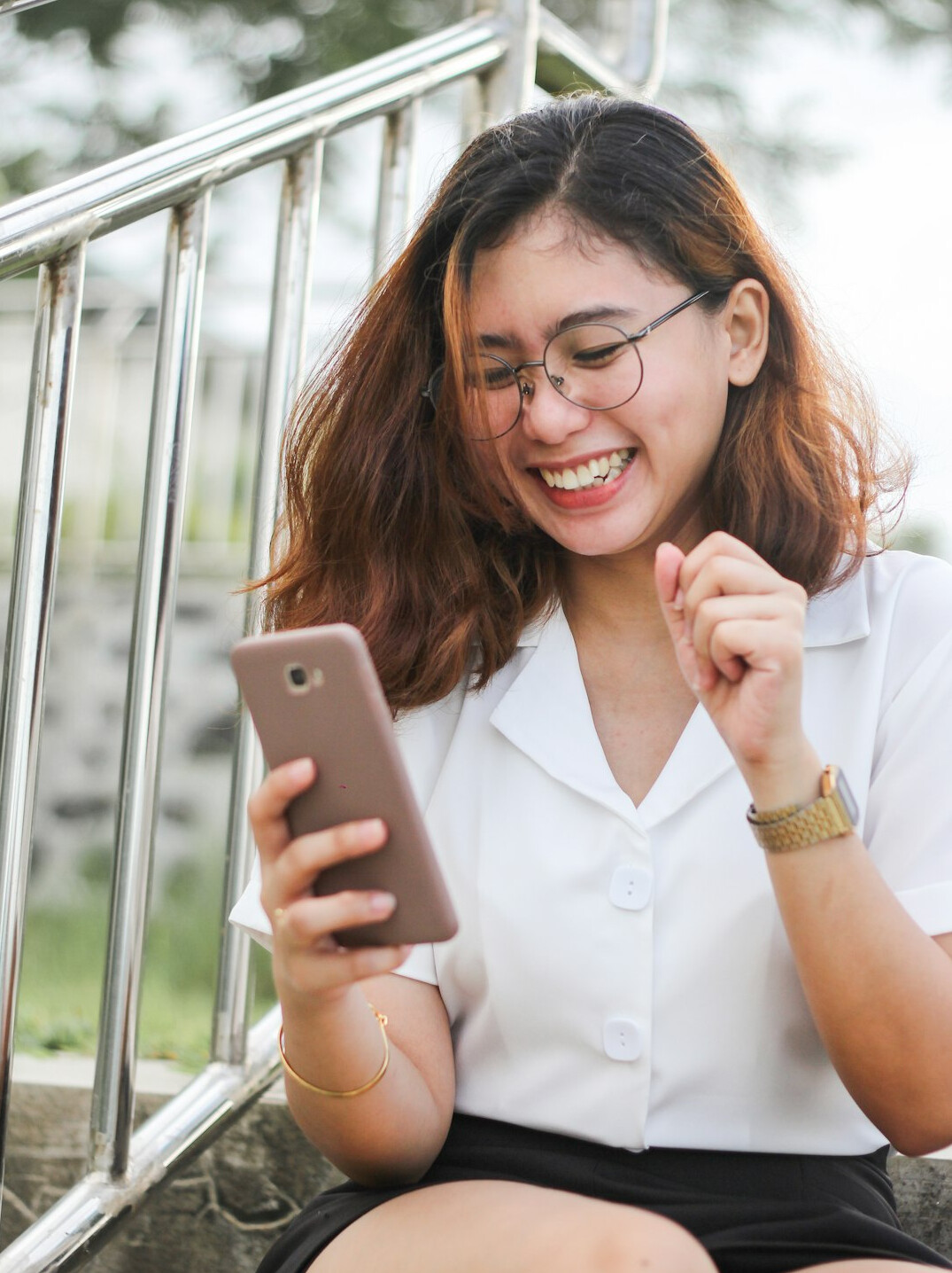 young person using smartphone